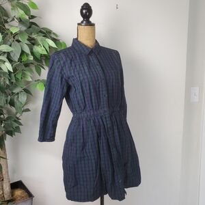 Levi's Plaid Button-Up Dress Cottagecore Women's Size Large 100% Cotton
